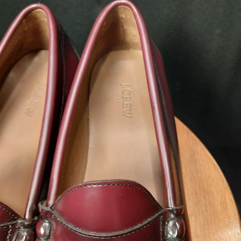 J.Crew Camden Penny Loafers Mens 13 Bordeaux Burgundy Leather BS114